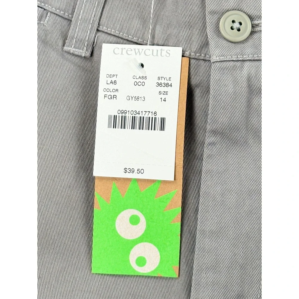 Crewcuts J.Crew Boys Stanton Shorts Gray‎ Size 14 NWT 36384